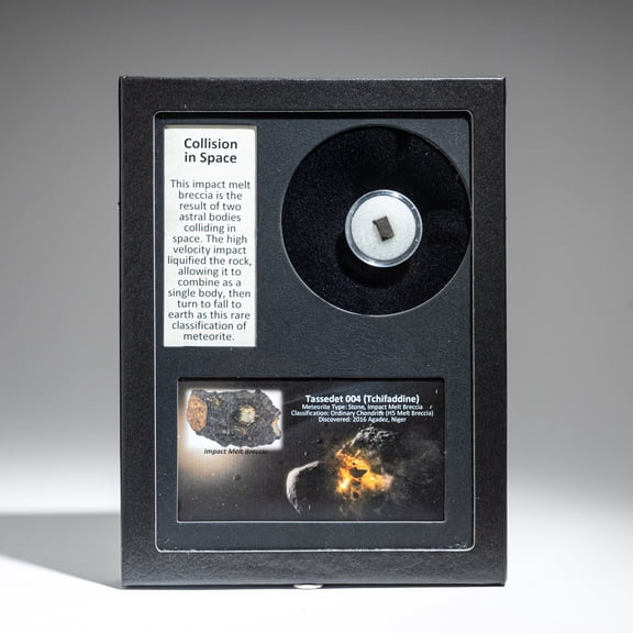 Genuine Tassedet 004 (Tchifaddine) Meteorite in Glass Display Box
