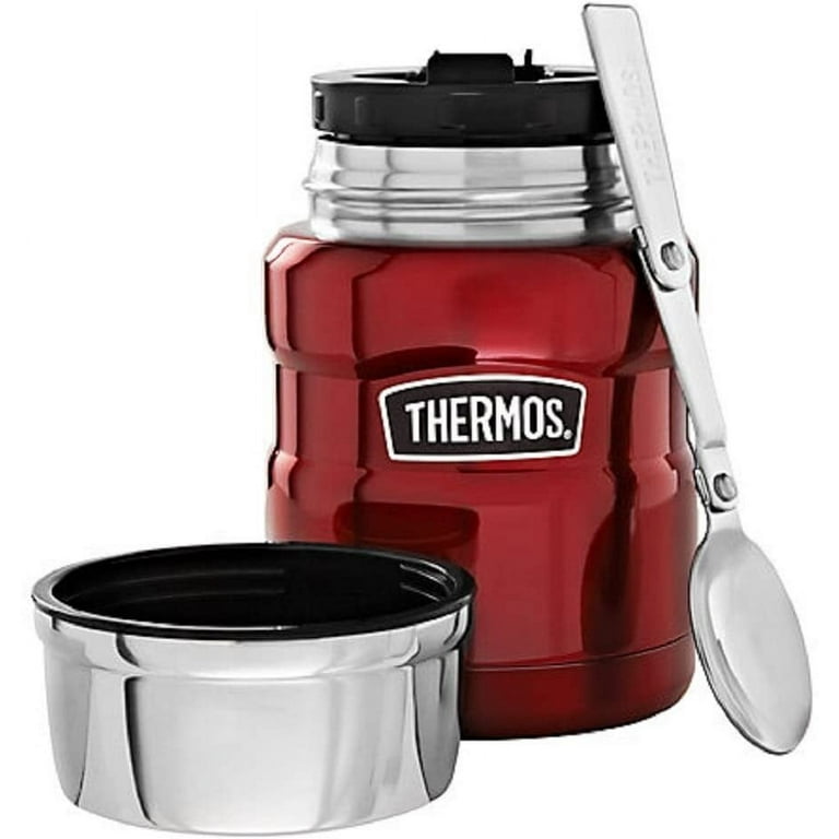 Thermos Stainless King 16 Ounce Food Jar with Folding Spoon, Cranberry