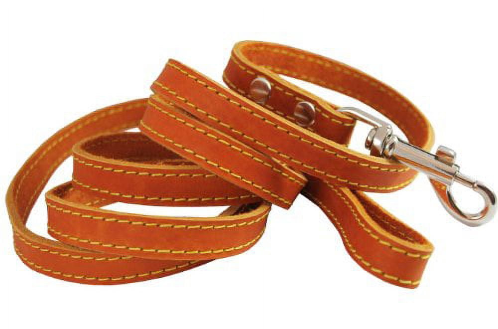 Genuine Thick Leather Classic Dog Leash 5/8" Wide 6 Ft, Medium, Large