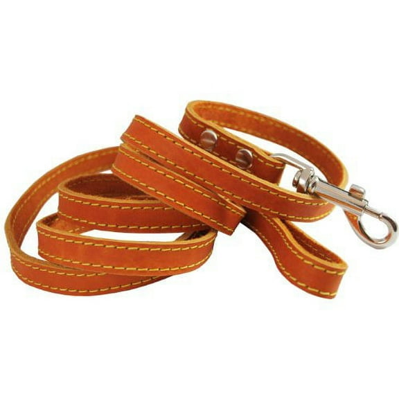 Genuine Thick Leather Classic Dog Leash 5/8" Wide 6 Ft, Medium, Large