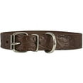 thumbnail image 1 of Genuine Tooled Leather Dog Collar Floral Pattern Brown 3 Sizes (Neck Circumf: 10.5"-14"; 1" Wide), 1 of 2
