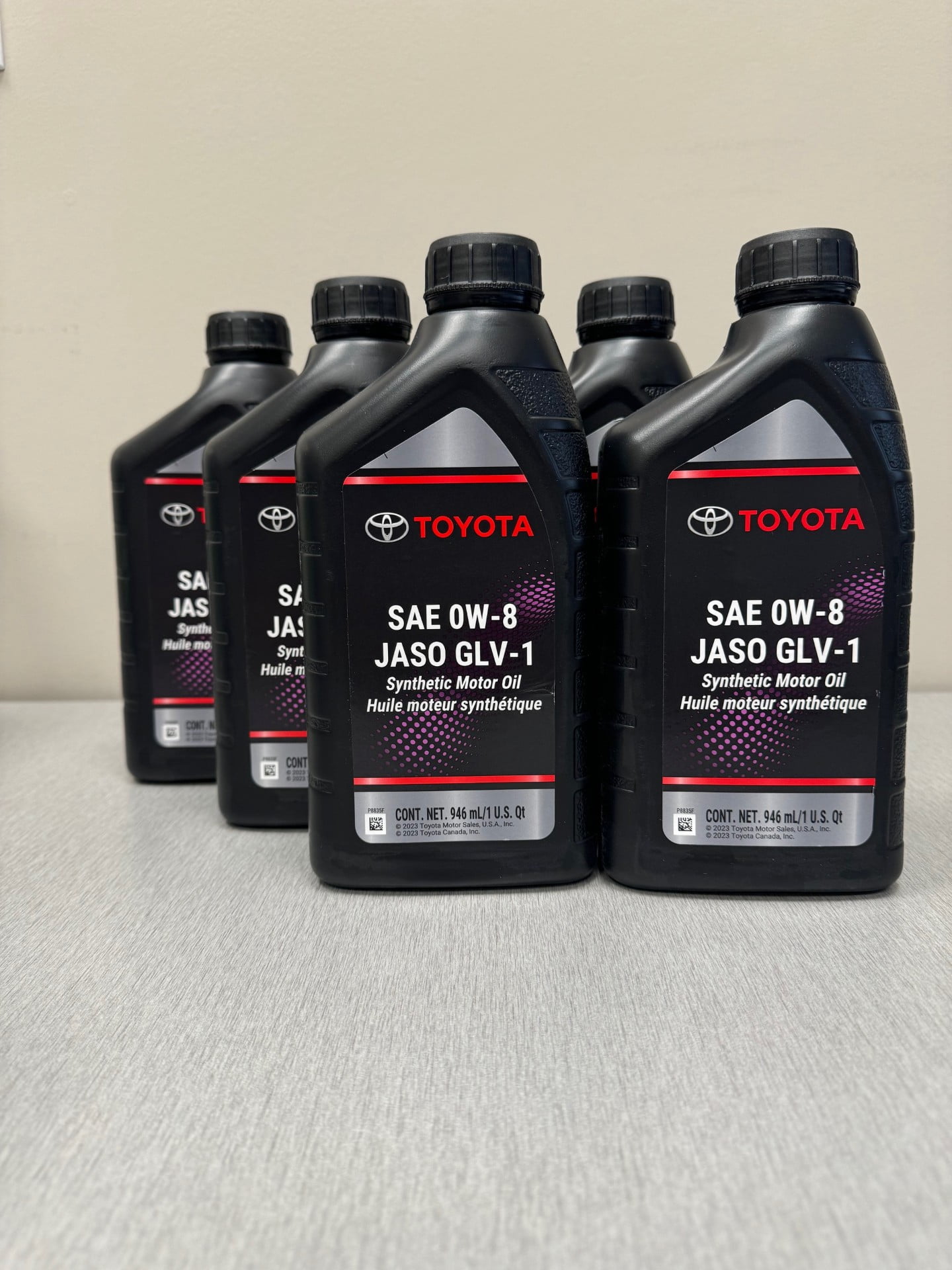 Genuine Toyota/Lexus Synthetic Motor Oil SAE 0W-8 JASO GLV-1- 6