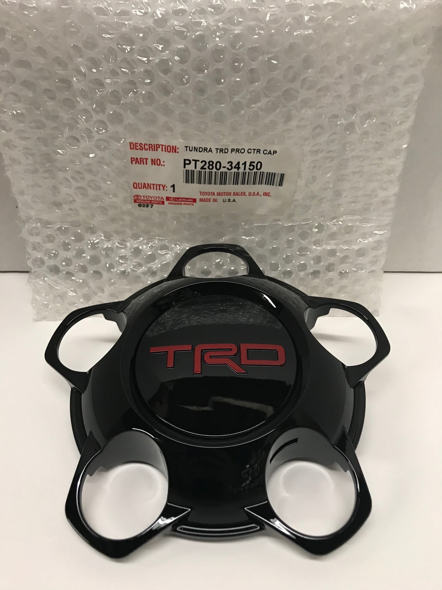 Genuine Toyota Tundra 2015-2017 TRD Pro Center Cap Black PT280-34150