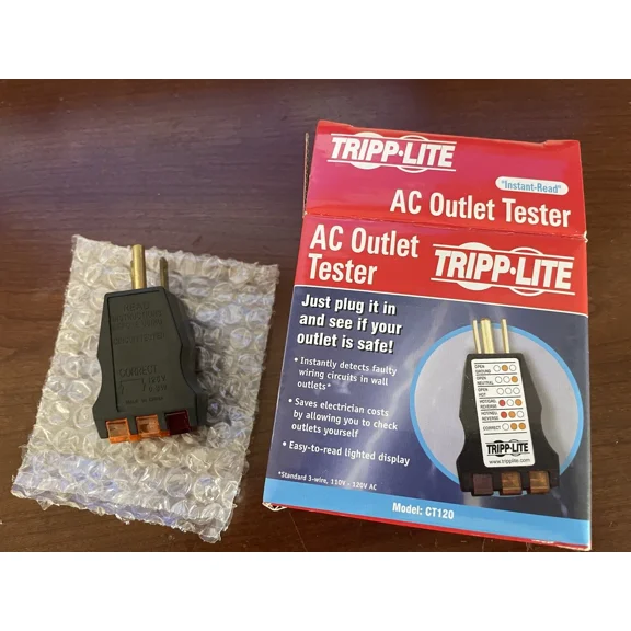 Genuine Tripp-Lite Ct120 Instant Read 3 Wire Ac Outlet Tester In Box New