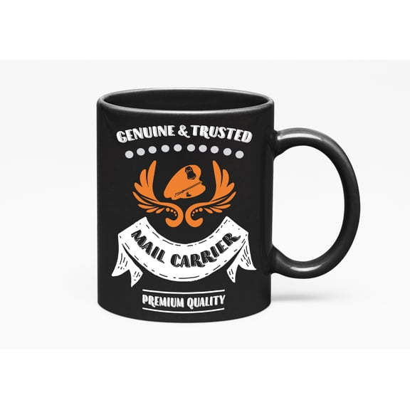 Genuine & Trusted Mail Carrier, Black 11oz Ceramic Mug