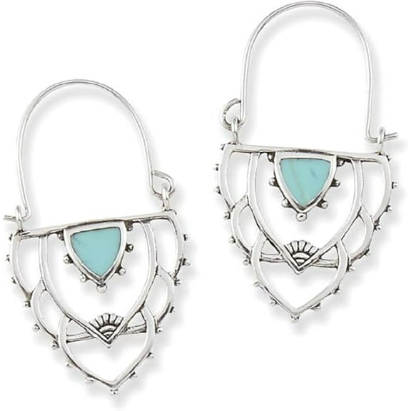 Genuine Turquoise Earrings for Women, Sterling Silver Western Boho Earrings, Gemstone Jewelry Gift