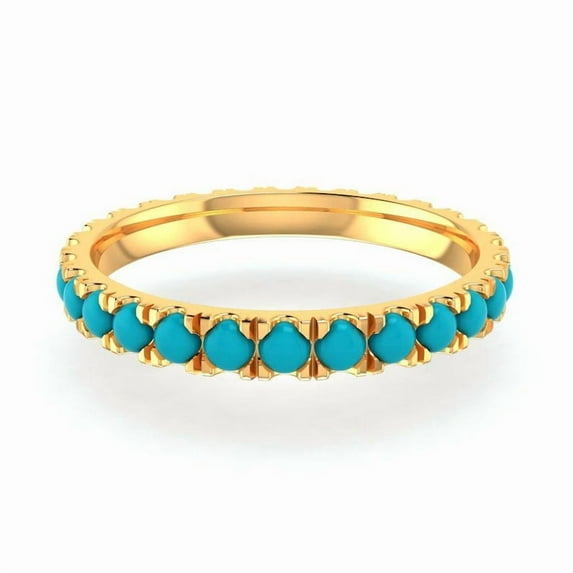 Genuine Turquoise Eternity Ring Turquoise Ring, Turquoise Jewelry, Stacking Ring 925 Silver Band, Everyday Ring Gift for Her turquoise ring