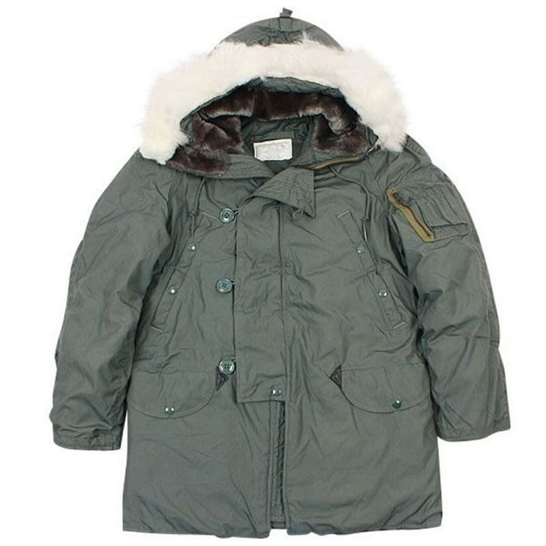 Genuine US Military Issue N3B Parka, Nylon Cotton, Size L
