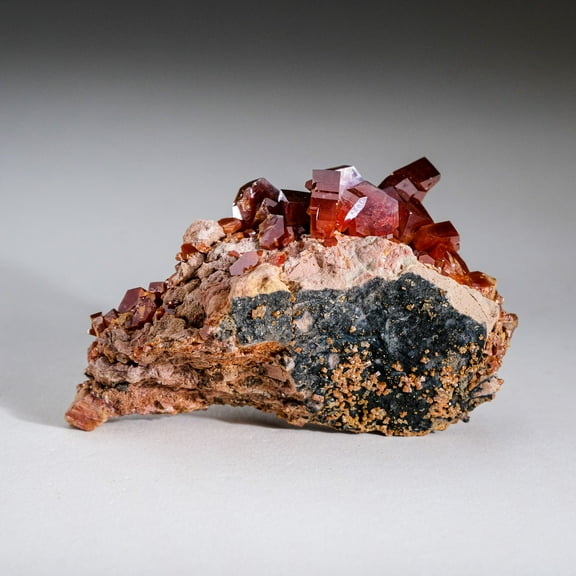 Genuine Vanadinite Crystal Cluster on Matrix from Morocco (171.7 grams)