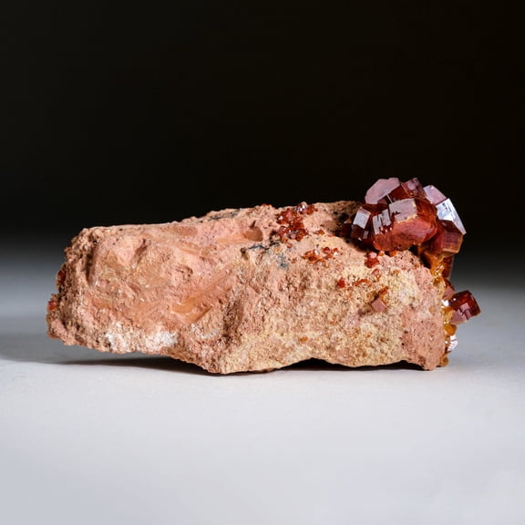 Genuine Vanadinite Crystal Cluster on Matrix from Morocco (202 grams)