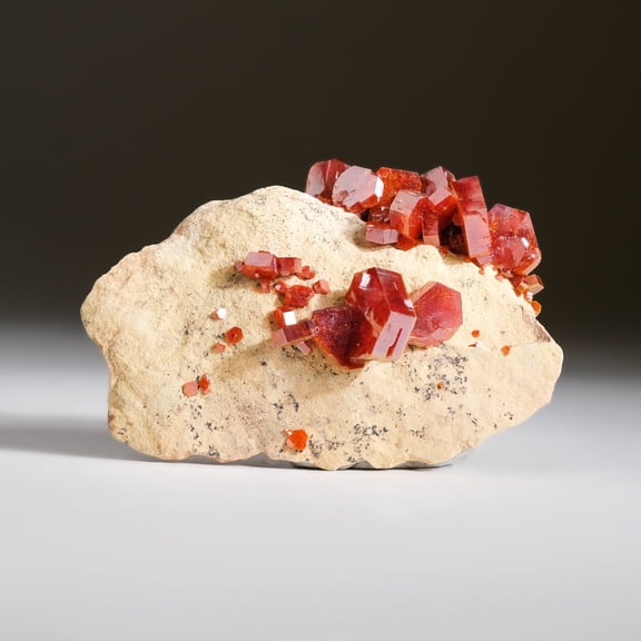Genuine Vanadinite Crystal Cluster on Matrix from Morocco (48.2 grams)