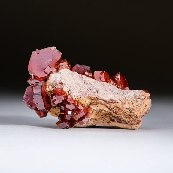 Genuine Vanadinite Crystal Cluster on Matrix from Morocco (92.3 grams)