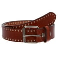thumbnail image 1 of Genuine Vintage Retro Circle Studded Leather Belt - Interchangeable buckle, 1 of 3