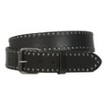thumbnail image 1 of Genuine Vintage Retro Circle Studded Leather Belt - Interchangeable buckle, 1 of 4