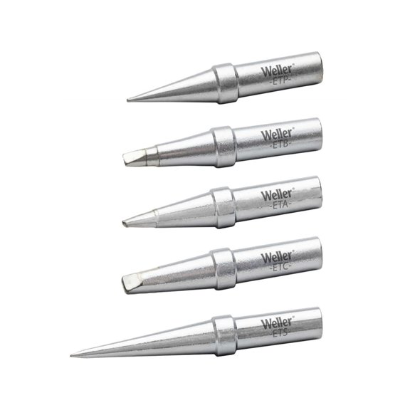 Genuine Weller WE1010 Soldering 5 Tip Set (ETSET-5) ETA, ETB, ETC, ETP, TETS