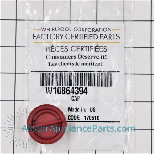 Genuine Whirlpool W10864394 Rinse-Aid Dispenser Cap