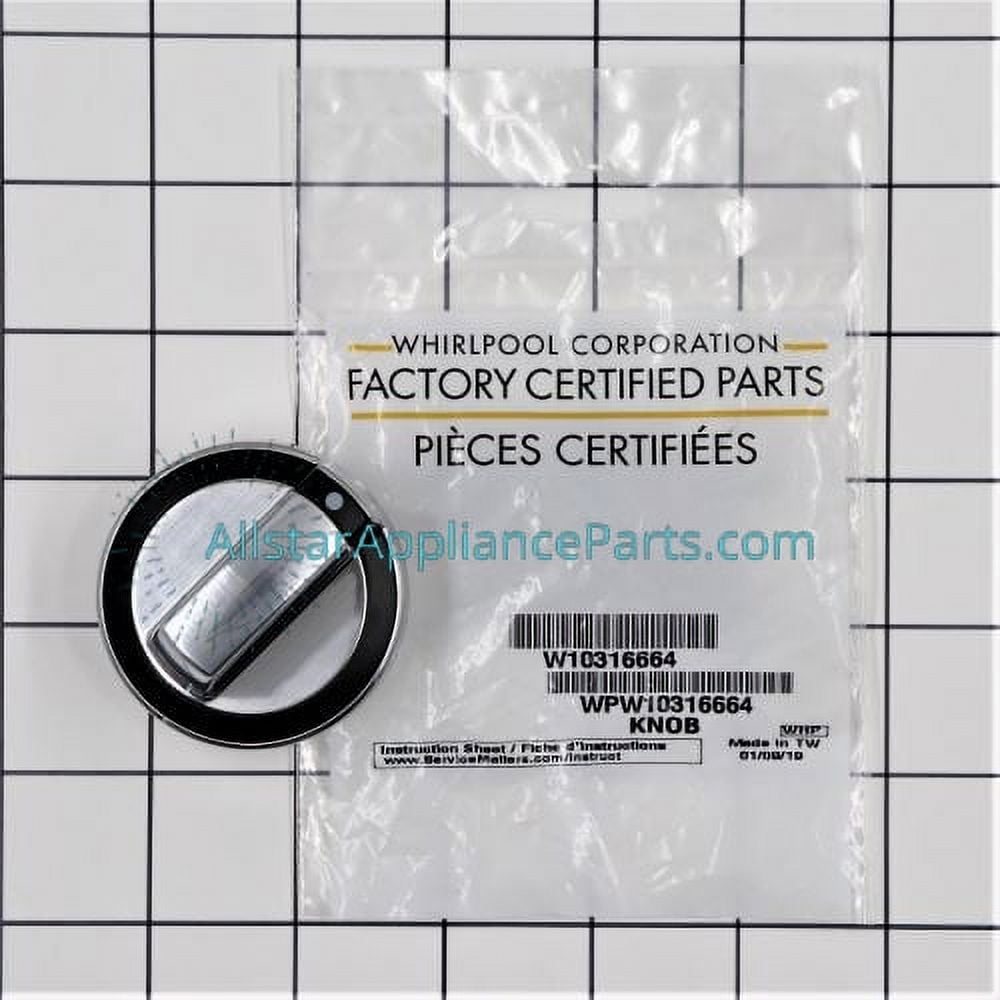 Genuine Whirlpool WPW10316664 Control Control Knob