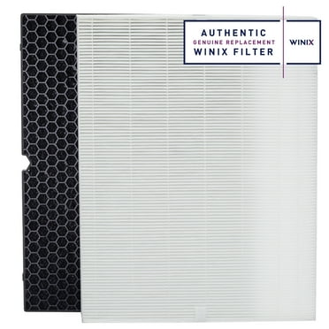 Genuine Winix 116130 Replacement Filter H for 5500-2 Air Purifier, 1 year worth of filtration with 99.99% down to .003 microns True HEPA and washable carbon filter