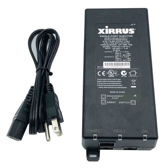Pre-Owned Genuine Xirrus XP1-MSI-75M POE75U-1UP-N-X Single Port Injector 3 Output PoE