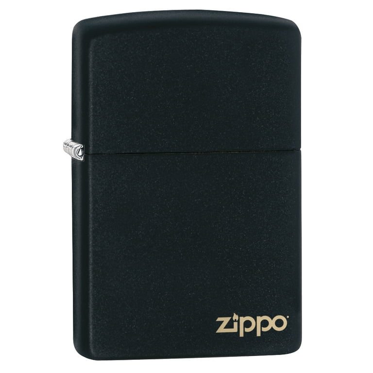 Zippo Genuine Windproof Matte Black Lighter with Zippo Logo