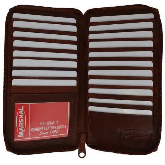 Genuine cowhide leather ziparound Credit Card/ID holder 729 CF