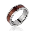thumbnail image 1 of Genuine inlay Hawaiian koa wood wedding band ring titanium 6mm size 12.5, 1 of 2