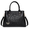 thumbnail image 1 of Genuine leather crocodile-patterned handbag detachable shoulder strap cross-body shoulder bag large capacity women's purse (blue), 1 of 8