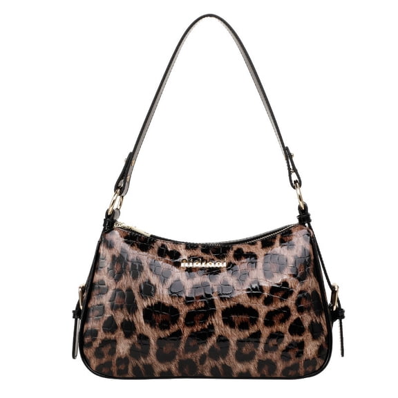 Genuine leather, crocodile print, leopard print handbag with adjustable shoulder strap for women, detachable shoulder strap, phone case