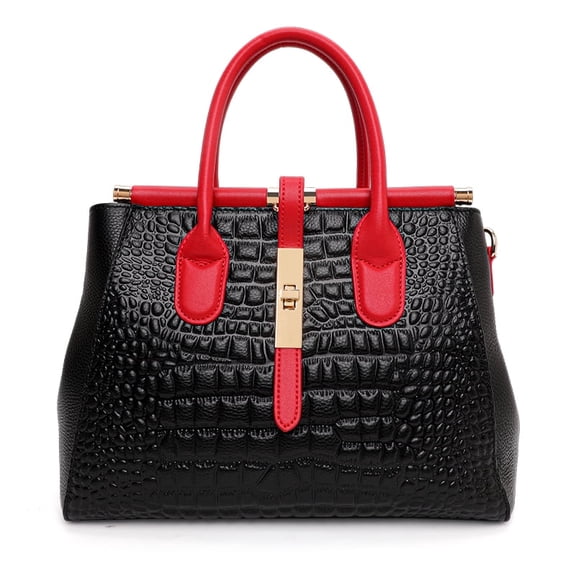 Genuine leather crocodile snake-print women's handbag 2025 detachable shoulder strap large capacity single shoulder strap
