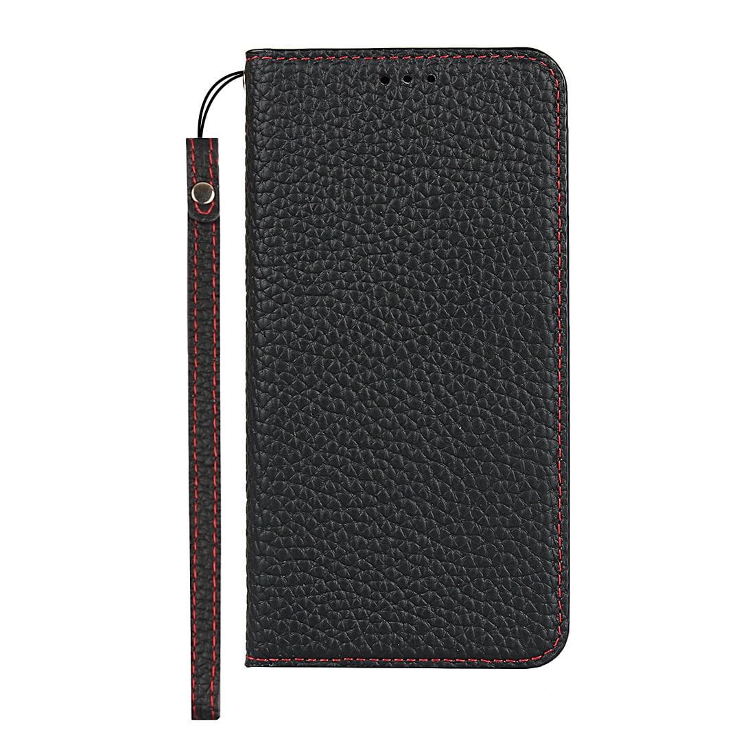 Genuine leather flip phone case for iPhone 16 pro max 15 plus 14 13 mini 12/12 pro stand wallet cover lanyard