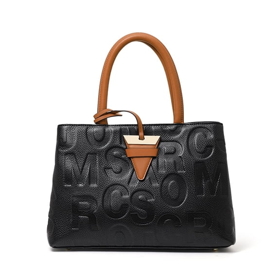 Genuine leather, letter-shaped, tri-color, tote handbag for women, cross-body, shoulder bag, large capacity, wallet, storage bag, purse