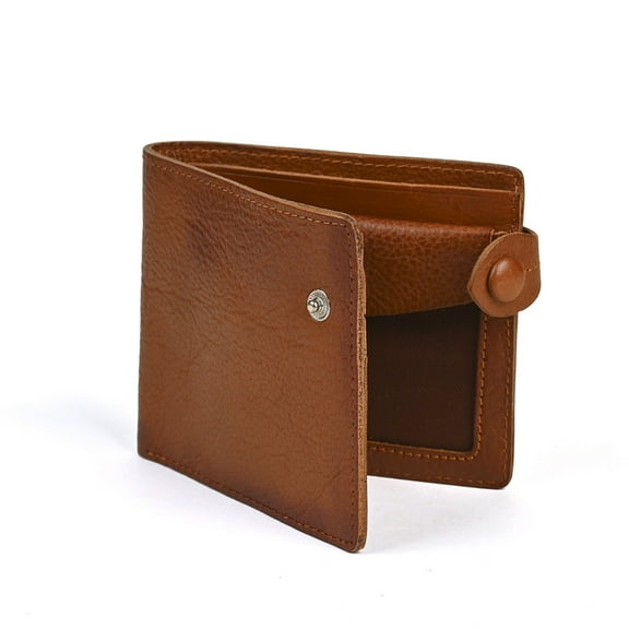 Genuine leather men's slim bifold wallet retro handmade front pocket wallet thin wallet