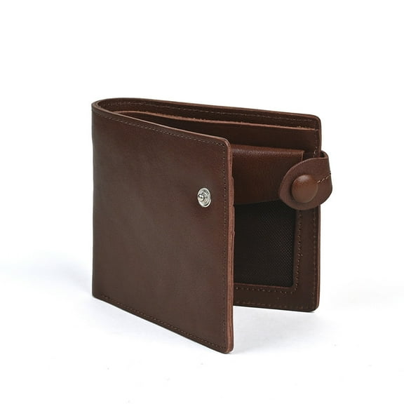 Genuine leather men's slim bifold wallet retro handmade front pocket wallet thin wallet