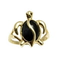 thumbnail image 1 of Genuine natural black coral ring Hawaiian honu turtle solid 14k yellow gold size 11.5, 1 of 4