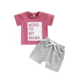thumbnail image 1 of Genuiskids 2Pcs Toddler Baby Boy Summer Outfits 6M 12M 18M 2T 3T Kids Short Sleeve T-shirt Tops Rolled Cuff Shorts Casual Set 0-3T, 1 of 8