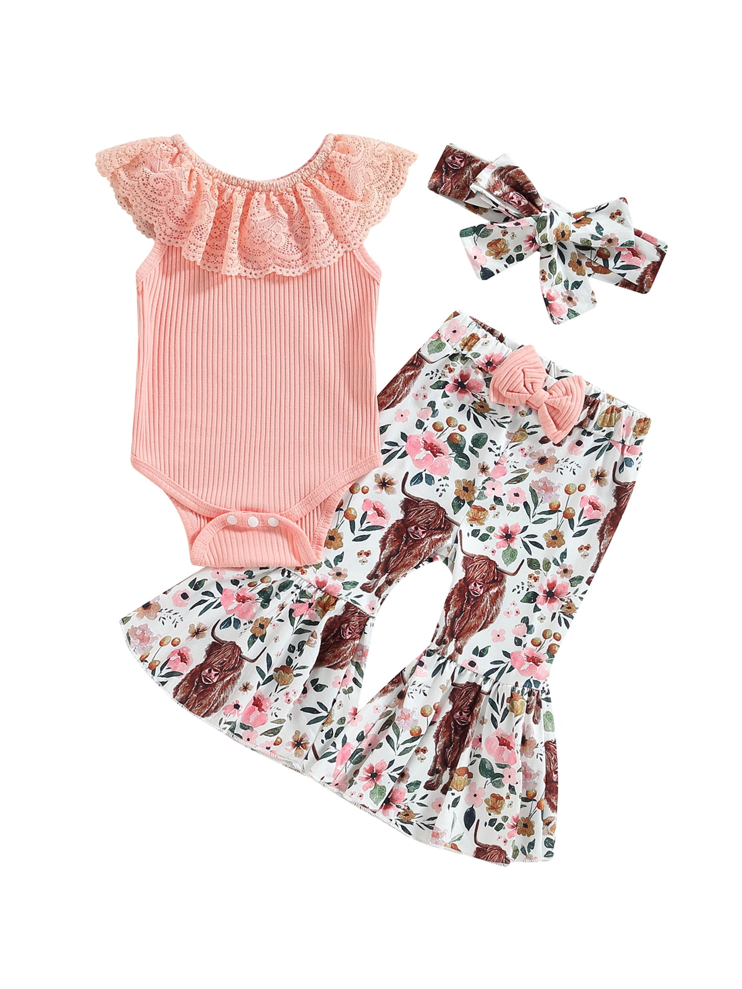 3-Piece Newborn Baby Girl Outfit Set - "Mamas Mini" Bodysuit + Leopard Shorts + Headband