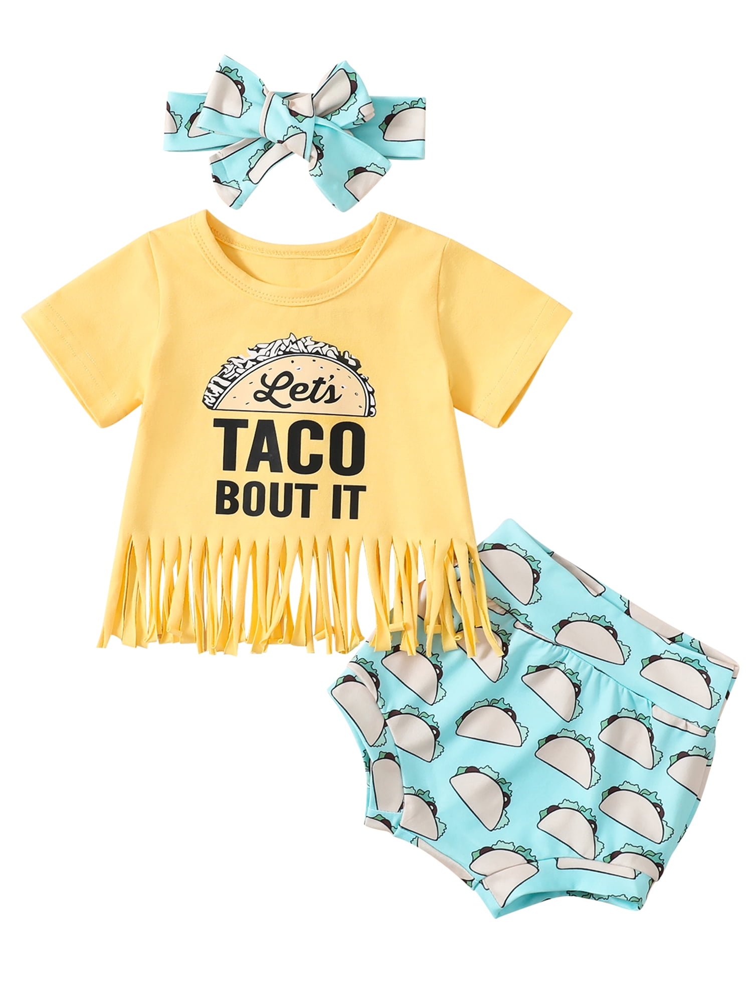 Summer Half Sleeves Casual Shirt Yellow For Baby Girls main image 1