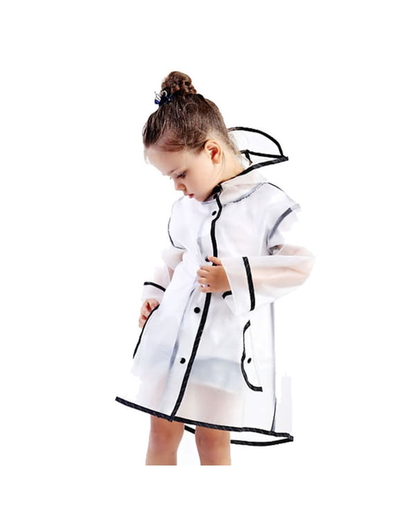 Hooded Waterproof Transparent Rain Coats (Kids 7-10Y)