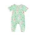 thumbnail image 1 of Genuiskids Infant Baby Boys Girls Easter Outfit Bunny Print Jumpsuit Short Sleeve Romper One Piece Pajamas Cartoon Rabbit Clothes, 1 of 7