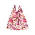 thumbnail image 1 of Genuiskids Infant Baby Girls Easter Dress Cute Donut Printed Sleeveless Lace-up Bow Knot Short Dress Princess Party Sundress, 1 of 8