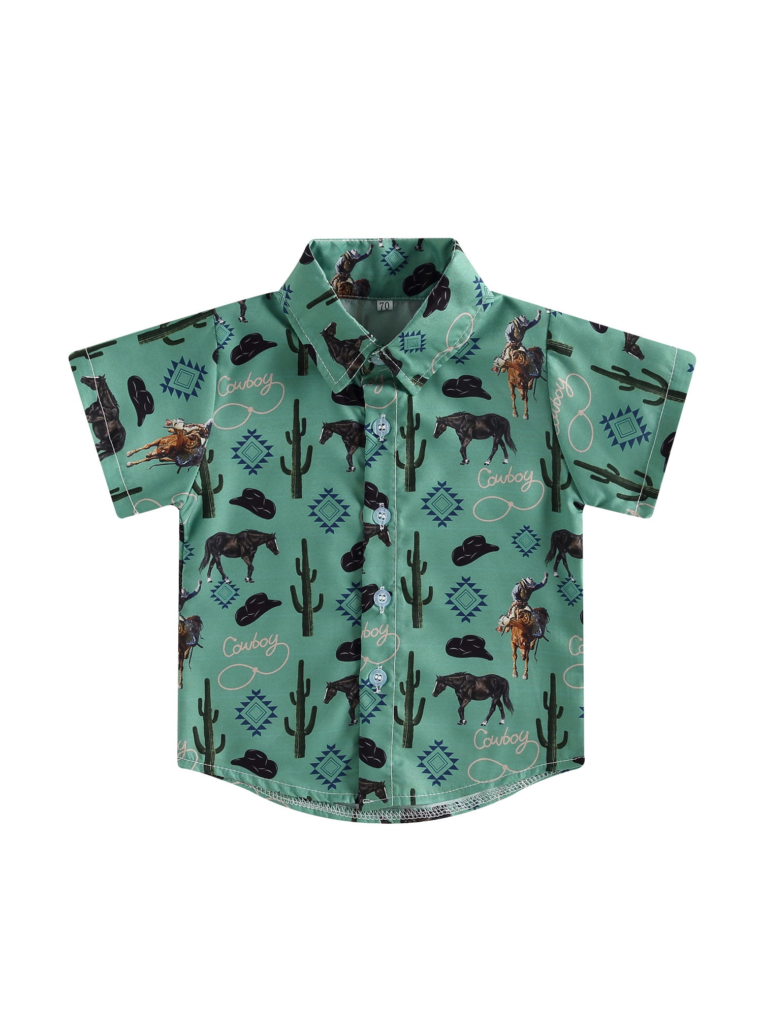 Genuiskids Kids Toddler Baby Boy Western Shirt 6M 12M 18M 2T 3T 4T