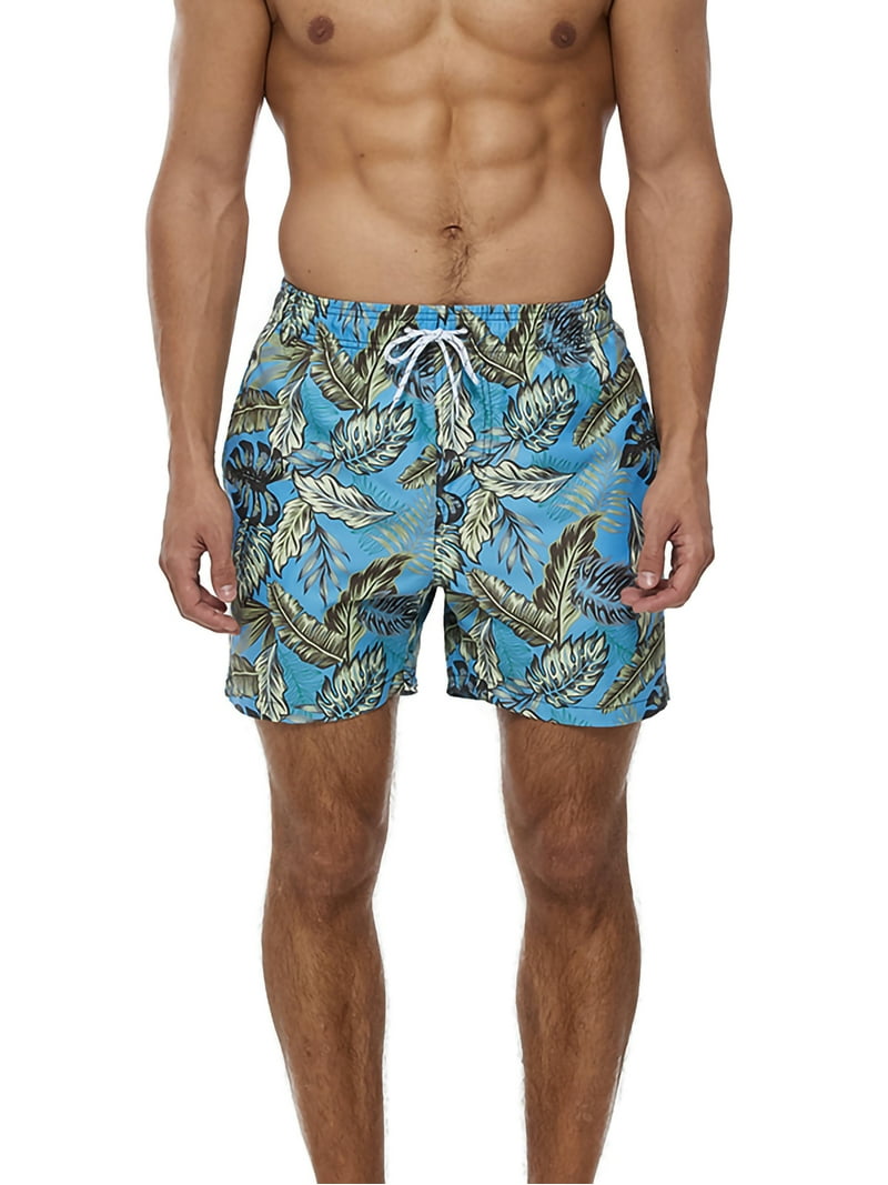 Genuiskids Mens High Waist Swim Trunks Quick Dry Swim Shorts No
