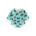 thumbnail image 1 of Genuiskids Newborn Baby Boy Girl Western Clothes Infant Long Sleeve Cow Letter Romper Bodysuit One Piece Outfits, 1 of 8