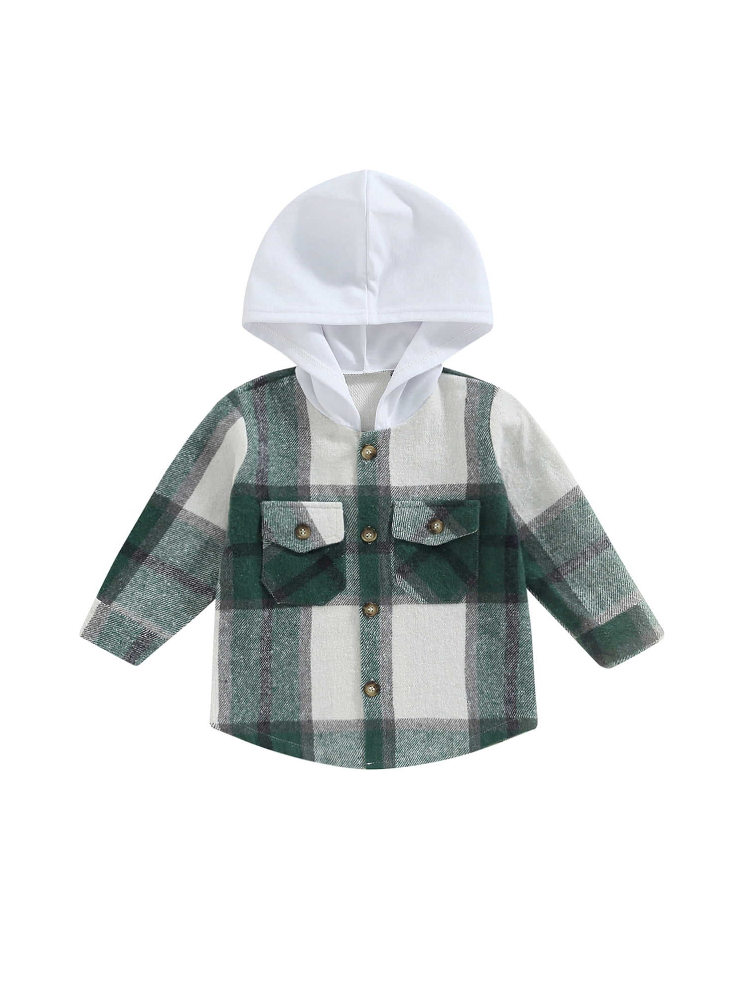 Genuiskids Toddler Baby Boys Girls Plaid Flannel Shirt Jacket Button ...