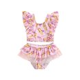 thumbnail image 1 of Genuiskids Toddler Baby Girl Cute 2 Piece Mermaid Swimsuit Kids Cartoon Animal Floral Print Top Tankini Panty Swimsuit Princess Two Piece Swimsuit Sweet Beach Bikini Set, 1 of 8