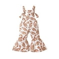 thumbnail image 1 of Genuiskids Toddler Baby Girl Football Bell-Bottom Jumpsuit Sleeveless Football Print Romper Overalls Pants 1-4 Years, 1 of 9