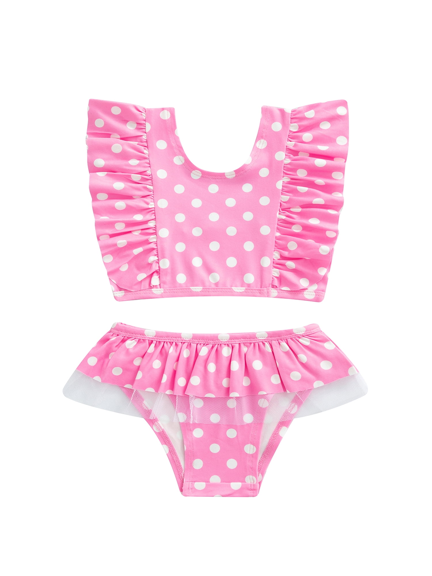 Genuiskids Toddler Baby Girl Swimsuit 2 Piece Bathing Suit Flutter ...