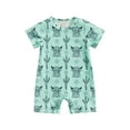 thumbnail image 1 of Genuiskids Western Baby Boy Girl Clothes Cow Print Short Sleeve Romper Bodysuit One Piece Jumpsuit Playsuit Infant Summer Outfit 0-18M, 1 of 8