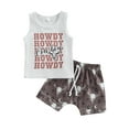 thumbnail image 1 of Genuiskids Western Baby Boy Summer Clothes Infant Sleeveless Tank Top Cow Printed Retro Boho Jogger Pants Shorts Cute Cowboy Outfits 0-3T, 1 of 8