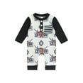 thumbnail image 1 of Genuiskids Western Newborn Baby Girl Boy Clothes Zip Jumpsuit Cow Print Romper Long Sleeve One Piece Bodysuit Fall Winter Infant Outfit 0-18M, 1 of 7